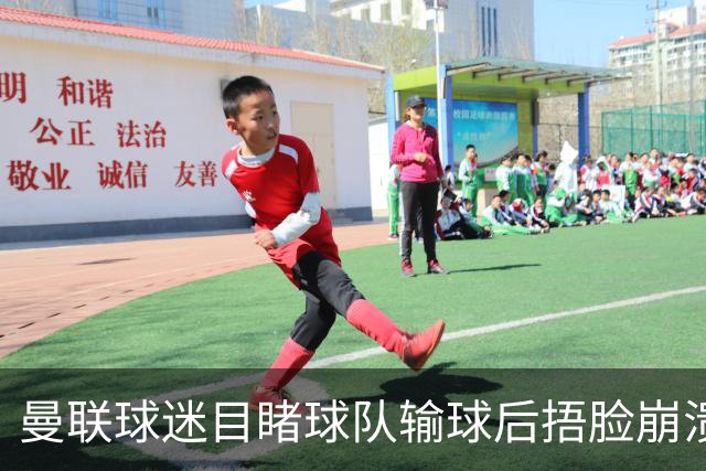 曼联球迷目睹球队输球后捂脸崩溃，自嘲被天空体育拍成荧光棒